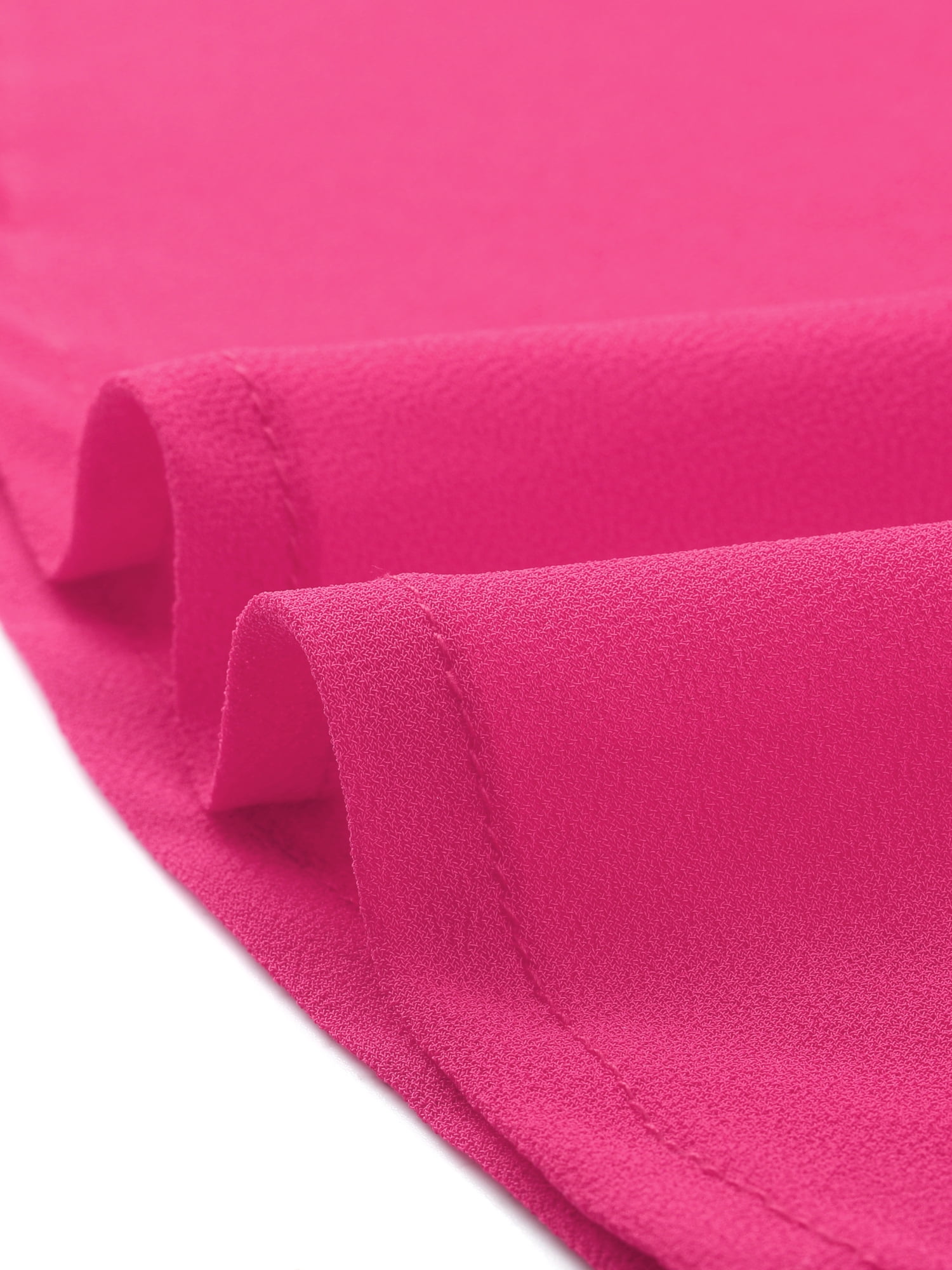 DARING DIVA Women's Tie Back High Low Mock Neck Blouse Tops S Hot Pink