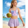 thumbnail image 3 of Girls 2 Piece Tankini Swimsuit Summer Boyshort Girls Bathing Suit with Shorts with Beach Skirt Swimwear 5-16 Years, 3 of 7