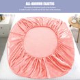 thumbnail image 6 of PiccoCasa Satin Fitted Sheet 12" Deep Pocket Bed Sheet, King Pink, 6 of 6