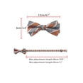 thumbnail image 3 of INSPIRE CHIC Men's Stripe Contrast Color Double Layered Pre-tied Bow Ties Orange, 3 of 4