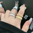 thumbnail image 3 of Nuevo anillo abierto de satén de lujo estilo francés antiguo con trefilado, anillo simple retro que combina con todo para mujer, 3 of 5