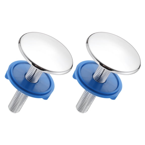 Uxcell 2 Pcs Kitchen Sink Hole Cover, Solid Brass Faucet Hole Cover with Silicone Ring, Universal Tap Cap Decorative Stopper Cap Blanking Brass Metal Plug for Kitchen Sink, Silver