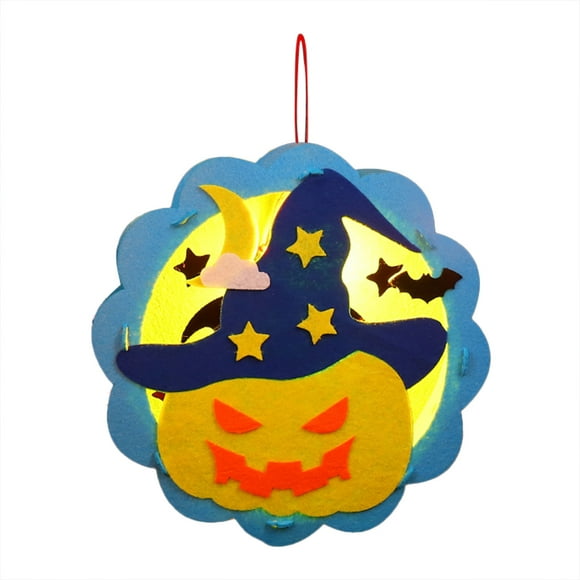 Halloween Pumpkin Decorations DIY Pumpkin Craft Kits Felt Pumpkin Shapes with Halloween Stickers Jack-O'-Lantern Face Stickers for Kids Gift Favors Art Project Classroom Activity