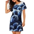 thumbnail image 2 of Fuzoiu Blueberry Print Women Nightgowns, Soft Comfy Lightweight Short Sleeves Sleepwear,Crew Neck Loungewear, 2 of 6