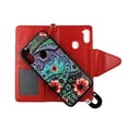 thumbnail image 2 of Green Paisley Case for Samsung Galaxy A11 / M11 Magnetic Detachable Pu Leather Wallet Cover Flap Closure and Snap-on Book Style Cases Card Holders Wrist Strap 2 in 1 Folio, 2 of 3