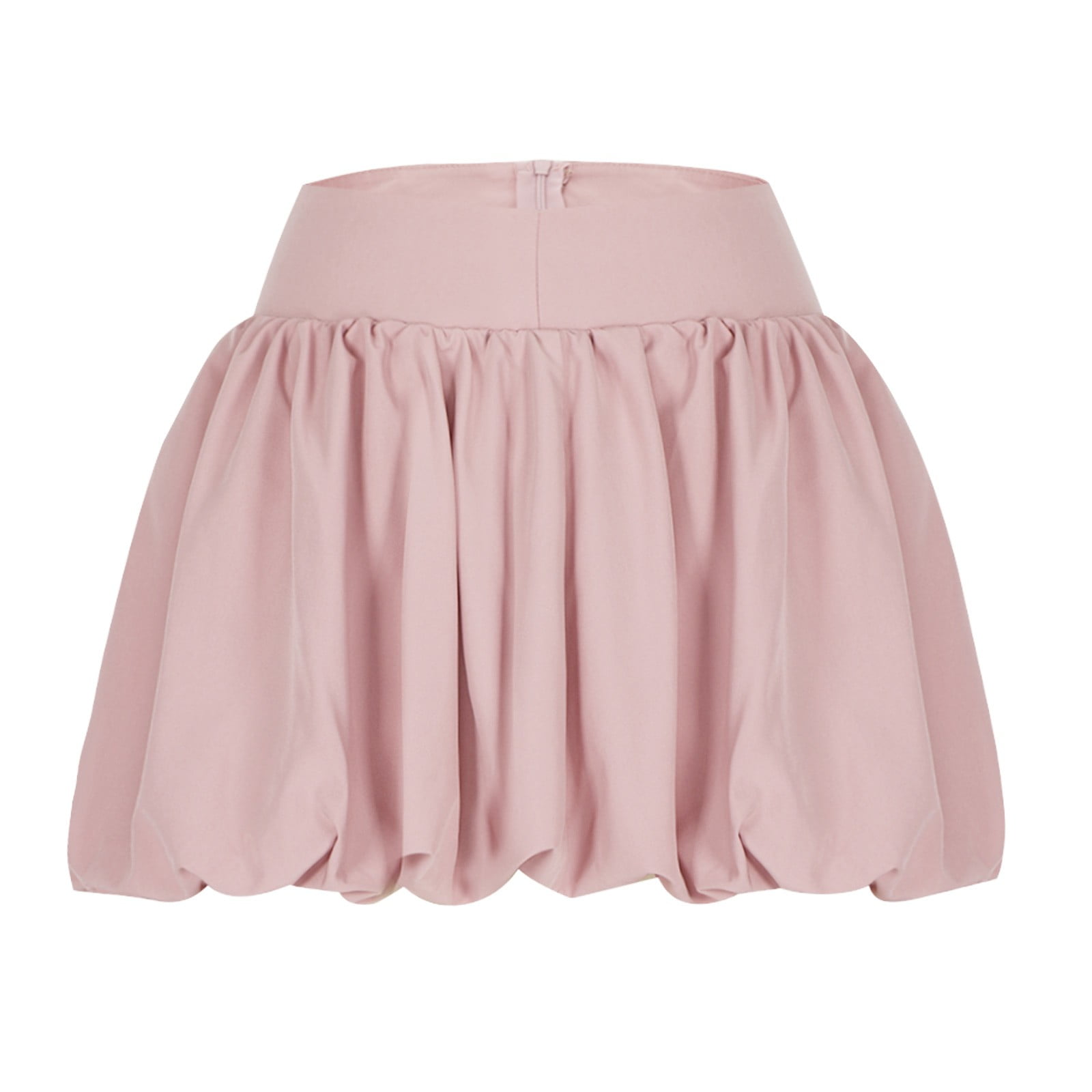 ShomPort Bubble Skirt for Women High Waisted Zipper Mini