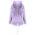 thumbnail image 5 of Odeerbi Winter Coats for Women 2025 Solid Rain Jacket Outdoor Jackets Waterproof Hooded Raincoat Windproof Purple, 5 of 9