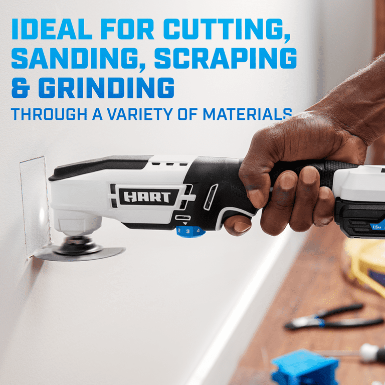 HART 20-Volt Cordless Multi Tool Kit (1) 1.5 Ah Lithium Ion Battery HART 20-Volt Cordless Multi Tool Kit (1) 1.5 Ah Lithium Ion Battery