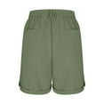 thumbnail image 4 of Womens Pants with Pockets Plus Size Elastic Waist Straight Leg Summer Casual Loose Cargo Short Pants for Women Army Green M, 4 of 6