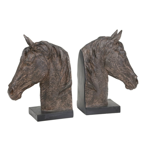 Sagebrook Home Set Of 2 Resin 11" Horse Head Bookends 14441 - Walmart
