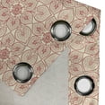 thumbnail image 4 of Ambesonne Antique Grommet Curtain, Curvy Flowers, 50" x 84", Dark Coral Beige, 4 of 6