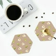 thumbnail image 5 of Bingfone Vintage Egg And Avocado Leather Drinks Coasters With Set Of 6,Suitable For Home Kitchen,Coffee Cup Coasters Home Gift, 5 of 9