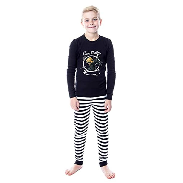 See Pic Miraculous Tales Of Ladybug Cat Noir Tight Fit Character Uni Cartoon Sleep Pajama Set Child 6 Black