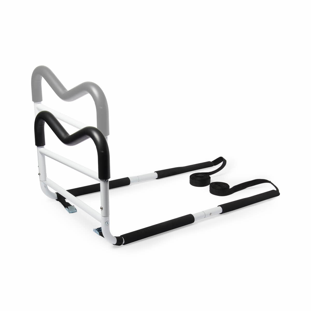Medline M-Shaped Bed Assist Bar with Cushion Grip, Ergonomic, Fits Most Beds, White & Black