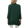 thumbnail image 6 of Arvbitana Women's Three Quarter Sleeve Cardigan Solid Color Sweater Ruffled Drop Hem Tops Open-Front Casual Street Style Thin Outwear Soft Coat, 6 of 6