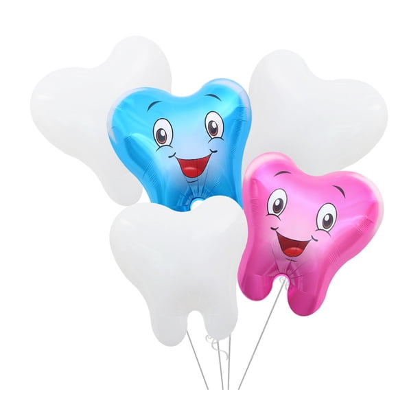 Juego de globos de aluminio con forma de diente, 4 piezas, 56 x 50 cm