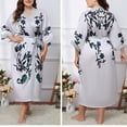 thumbnail image 3 of Kadahis Plus Size Women Satin Silk Nightie Dress Bridal Sleepwear Bathing Robe, 3 of 5