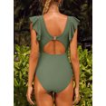 thumbnail image 4 of Charmo Womens Ruffle One Piece Swimsuits Ruched Tummy Control Monokini Bathing Suits, 4 of 6