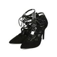 thumbnail image 5 of New Women Wild Diva Akira-63 Suede Pointy Toe Gilly Tie Gladiator Pump Size, 5 of 6