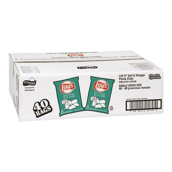 Lay's Croustilles de Pommes de Terre Sel et Vinaigre / 40 G/unité, 40 Unités/caisse