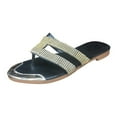 thumbnail image 4 of CEHVOM Summer Flat Bottom Shoes Rhinestone Flip-flops Women Flip Flops Casual Slippers, 4 of 4