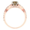 thumbnail image 4 of Solitaire with Accents Engagement Ring for Women - 1.42ct Simulated Champagne Diamond in 18K Rose/White Gold Promise Ring, 4 of 6