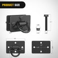 thumbnail image 5 of Nilight 2Pcs 1/2" D Rings for Trailers Heavy Duty Trailer Tie Down Rings, Grade 70 Forged Steel Bolt-On Grab with Back Plates for Tractor Bucket RV UTV Truck MBS 12000 lbs, Black, 5 of 7