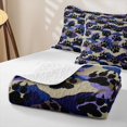thumbnail image 4 of Manfei Minimalst Camouflage Bed Spread Queen, Rustic Bear Paw Queen Coverlet Set, Navy Blue, 3pcs, 1 Quilt and 2 Pillowcases, 4 of 7