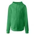 thumbnail image 4 of Xudanell Sweaters for Women Hooded Sweatshirt Pullover Fall Sweaters Knit Casual Hoodie for Women Minimalist Green XL, 4 of 6