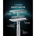 thumbnail image 2 of Double Edge Safety Razor for Men & Women with 10 Premium Stainless Steel Blade Refills, Reusable Single Blade Razor, Silver, 2 of 8