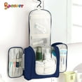 thumbnail image 4 of Spencer Waterproof Hanging Toiletry Bag Portable Travel Organizer Wash Cosmetic Bag Makeup Storage Case Women Men Shaving Kit with Hanging Hook "Black", 4 of 8