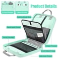 thumbnail image 5 of MoKo Zipper Binder with Strap Handle, 2 inch 3 Ring 500 Sheet Capacity Multi-Pockets Binder Organizer, School Office Supplies, Mint Green, 5 of 9