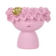 thumbnail image 2 of Jarrón con forma de niña con corona de flores | Maceta de resina con cabeza de muñeca para decoración de escritorio | Recipiente pequeño para flores naturales o artificiales, 2 of 3