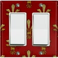 thumbnail image 1 of Metal Light Switch Plate Cover Elegant Burgundy Wall Sconce Damask DAM076, 1 of 15