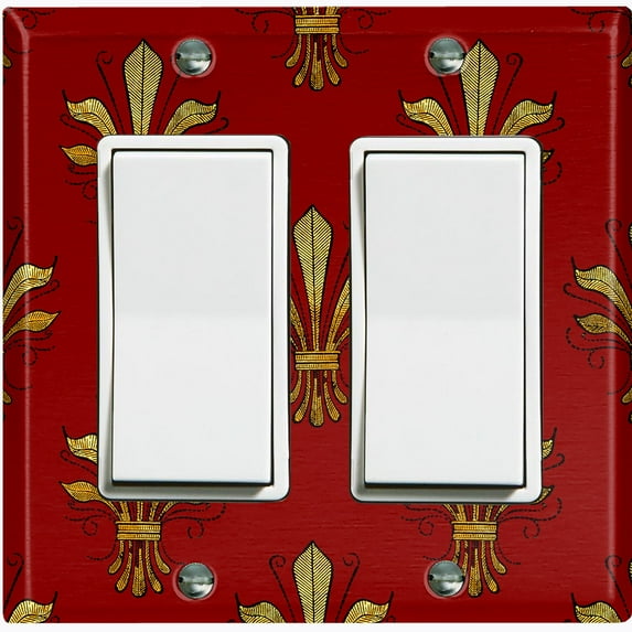 Metal Light Switch Plate Cover Elegant Burgundy Wall Sconce Damask DAM076