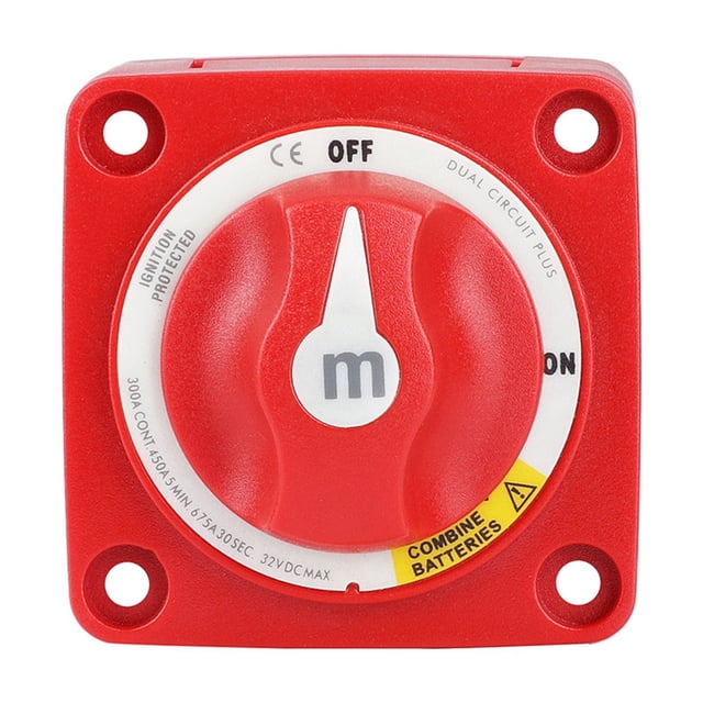 6011 M-Series 12-32V 100-300A Mini Waterproof Dual Circuit Plus Battery Switch RV Car Boat Battery Selector Isolator Disconnect ,Easy to Install