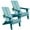 Lake Blue, variant on Folding Adirondack Chairs Set of 2 Modern Plastic Chaises with Cup Holder for Outdoor Patio Garden Fire Pit