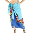 thumbnail image 2 of HAPPY BAY Women's Bikini Beachwear Sarong Coverups Swim Cover up Summer Wraps Skirt Swimwear Beach Wrap Skirts for Women One Size Turquoise, Floral, 2 of 4