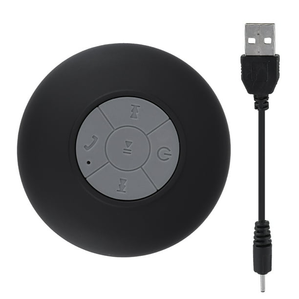 Mini altavoz de música Bluetooth inalámbrico impermeable portátil al aire libre con ventosa (negro)