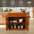 thumbnail image 6 of Costway Rolling Kitchen Island Cart Storage Cabinet w/ Towel & Spice Rack Cherry, 6 of 11