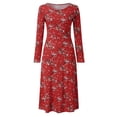 thumbnail image 3 of Robe de Plage Florale pour Femmes Manches Longues Décontractée Vintage Boho, 3 of 7