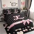thumbnail image 2 of Manfei Chic Bowtie 7-Piece Twin Bedding,Alphabet Letters L Bedding Comforter Set,Black Reversible, 2 of 7