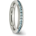 thumbnail image 5 of Chisel Stainless Steel Polished 4.2mm December Teal CZ Ring - Ring Size 9.0, 5 of 8