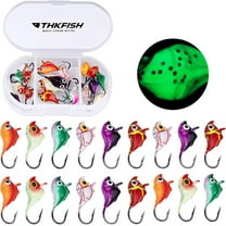 THKFISH Ice Fishing Lures Ice Fishing Jigs Ice Fishing Gear Hard Fishing Lures and Jigs Walleye Ice Fishing Kit Crappie Panfish Pike Jigs,18/20/50PCS