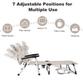 thumbnail image 5 of Topbuy Folding Camping Cot, Adjustable 7-position Lounge Chair w/ Removable Headrest & Cup Holder Beige, 5 of 9