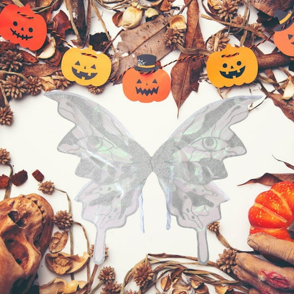 HOARBOEG Halloween Butterfly Wings Costume for Women - Sparkly Foldable Fairy Wings with Elastic Shoulder Straps, Soft Organza Gradient Photography Props