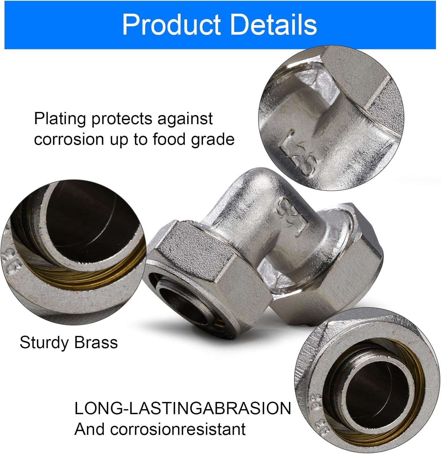 Air Compressor Hose 3/4" Air Fittings Kit, 3PCS 3/4-inch Tee Air Line Fittings and 6PCS 3/4-inch Equal Elbow Air Line Fittings Fit for Shop Air Line Kit 3/4 inch