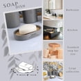 thumbnail image 4 of Modern Matte Gray Soap Dish with Bamboo Detail - Polyresin Bath Accessory for Refined Home Style, 4 of 7