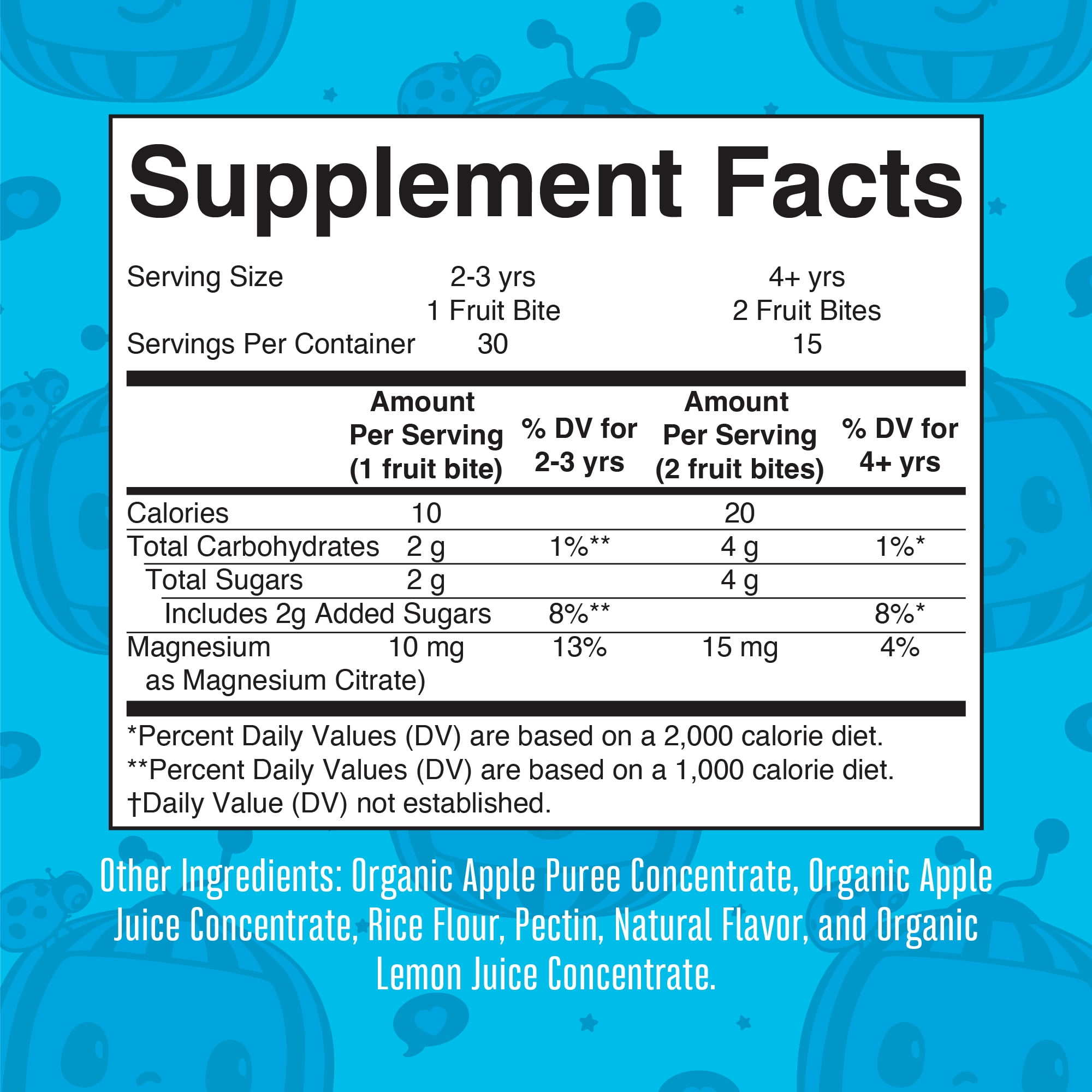 MaryRuth Organics Cocomelon Toddler Magnesium Fruit Bites, Calcium Absorption and Gut Health for Children's Health, 30 Count
