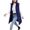 thumbnail image 6 of Lenago Women's Coat Casual Denim Jacket, Long Sleeve Button Down Coat Winter Warm Solid Color Side Pocket Hooded Button zipper long style Jacket Coat, 6 of 7